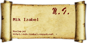 Mik Izabel névjegykártya